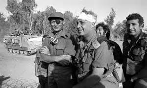 Moshe Dayan and senior Israeli Officers